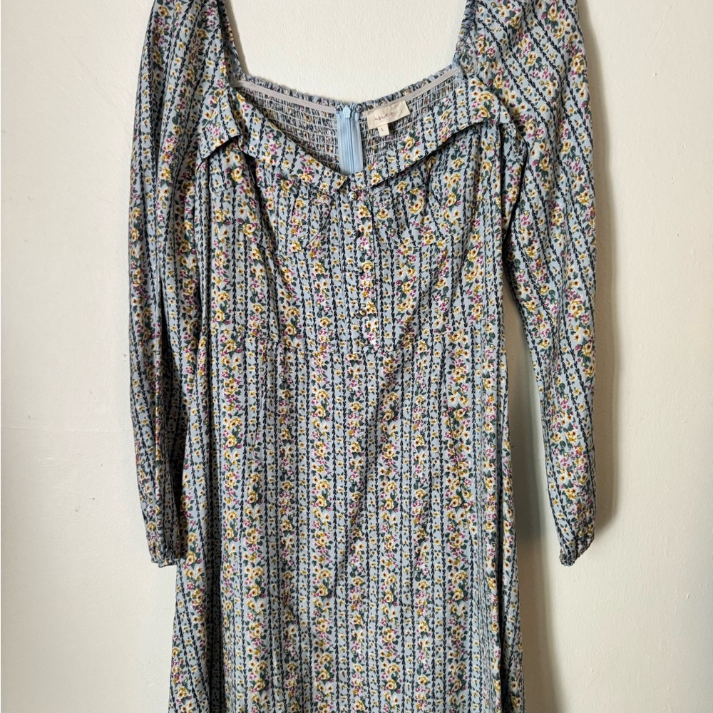 Chic Floral Long Sleeve Dress